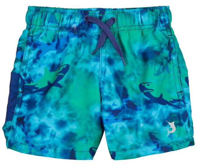 Reel Legends Toddler Boys Camo Sharks Swim Shorts - Green Multi - 3T