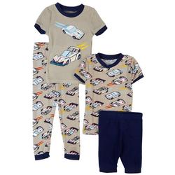 Toddler Boys 4-pc. Race To Bed Short Sleeve Pajama Set