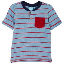 Bear Camp Toddler Boys Stripe Pocket Henley T-Shirt