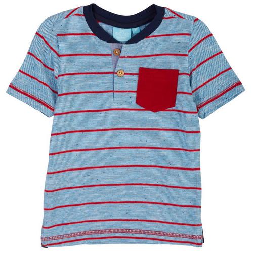 Bear Camp Toddler Boys Stripe Pocket Henley T-Shirt
