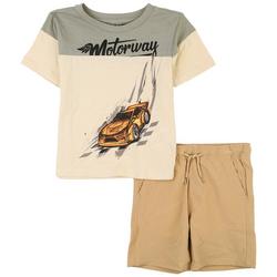 Toddler Boys 2 Pc. Motorway T-Shirt Set