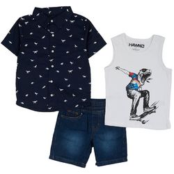 Tony Hawk Toddler Boys 3-pc. Woven Button Shirt Set