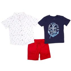 Tony Hawk Toddler Boys 3-pc. Woven Button Shirt Short Set