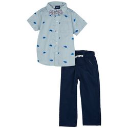 Little Rebels Toddler Boys 2-pc. Dino Bow Tie  Pant Set