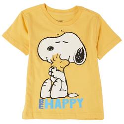Toddler Boys Be Happy Snoopy Short Sleeve T-Shirt