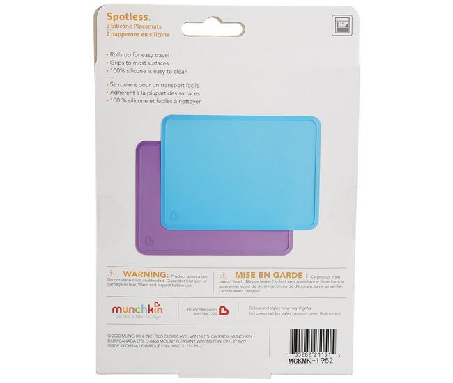 Munchkin Spotless Silicone Placemat Light Blue- Light Green