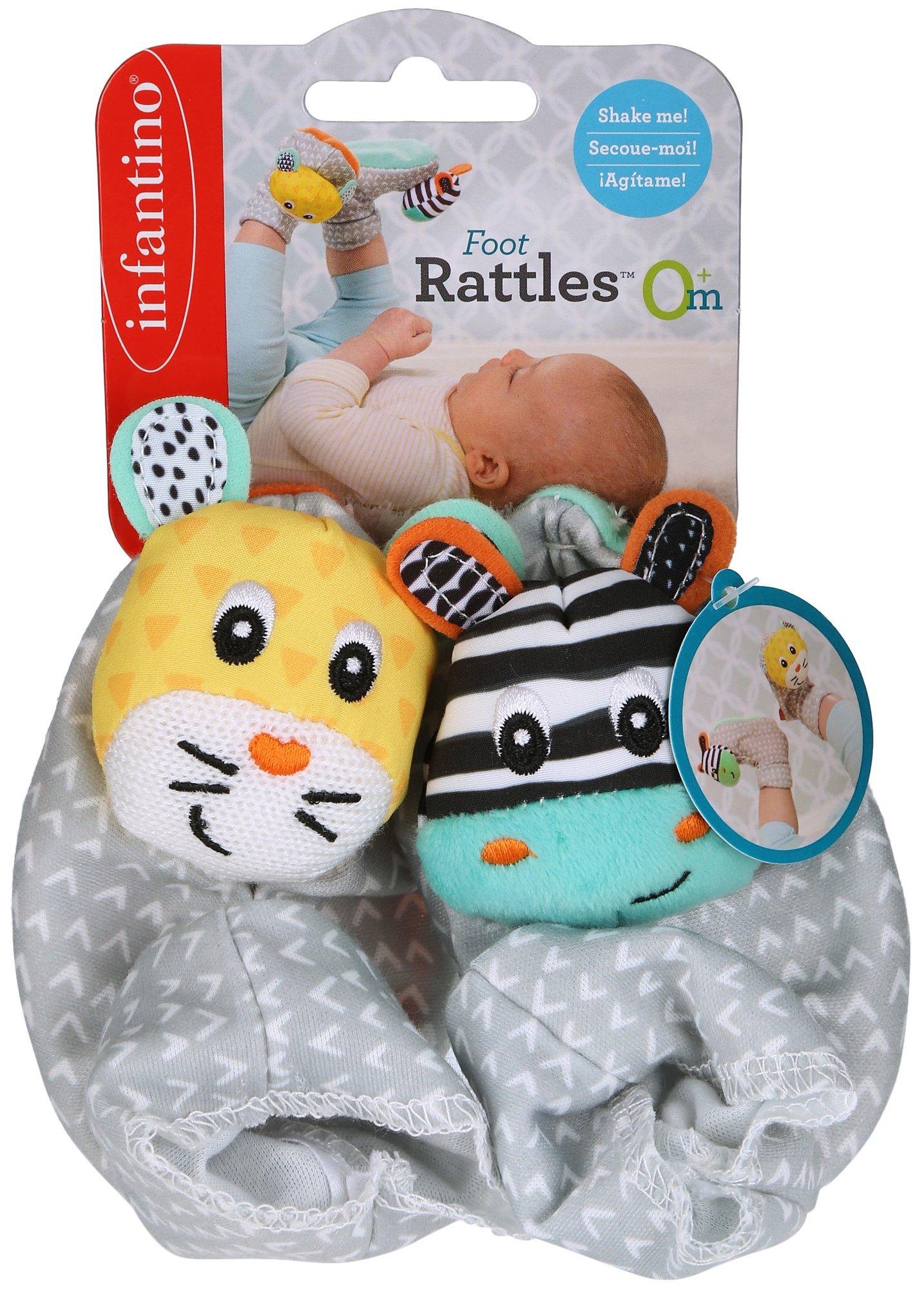 Baby Zebra And Tiger Foot Rattles