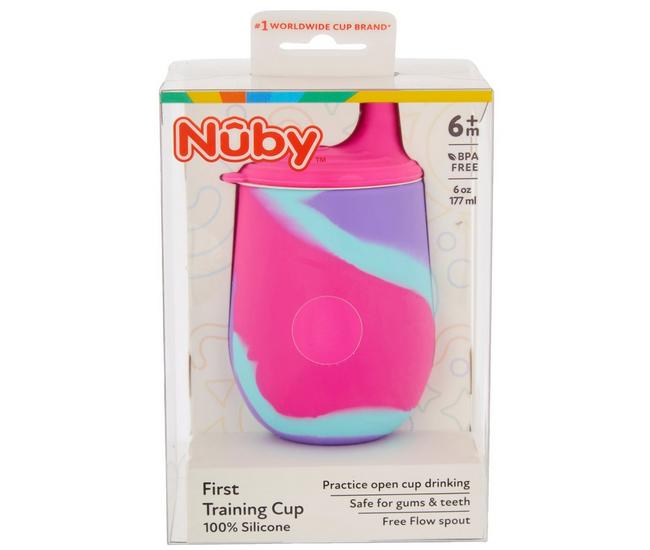 Nuby 2367457 18 oz Flip-It Printed Cups with Push Button Cap - 18 Month Plus - Pack of 2 - Case of 12