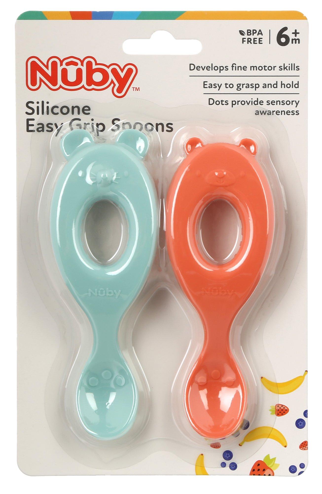 Nuby 2 pc. Silicone Easy Grip Spoons Set