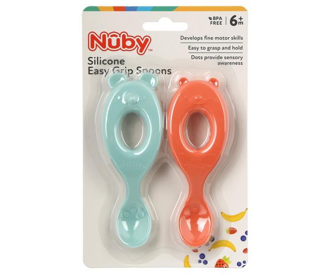 Silicone Easy Grip Spoons (2 Pack) – Nuby