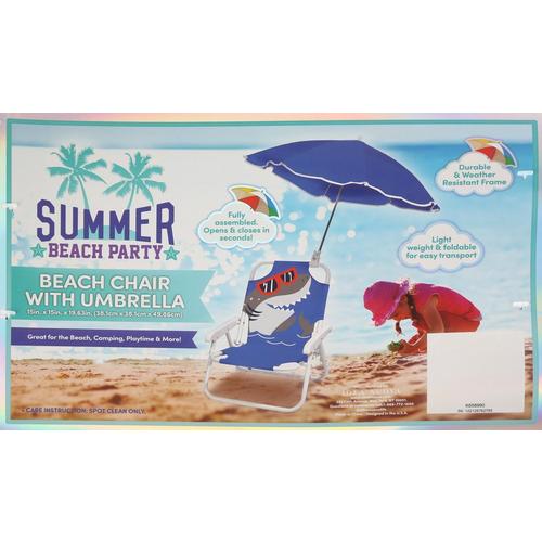 Idea Nouva Kids Shark Beach Chair and Umbrella