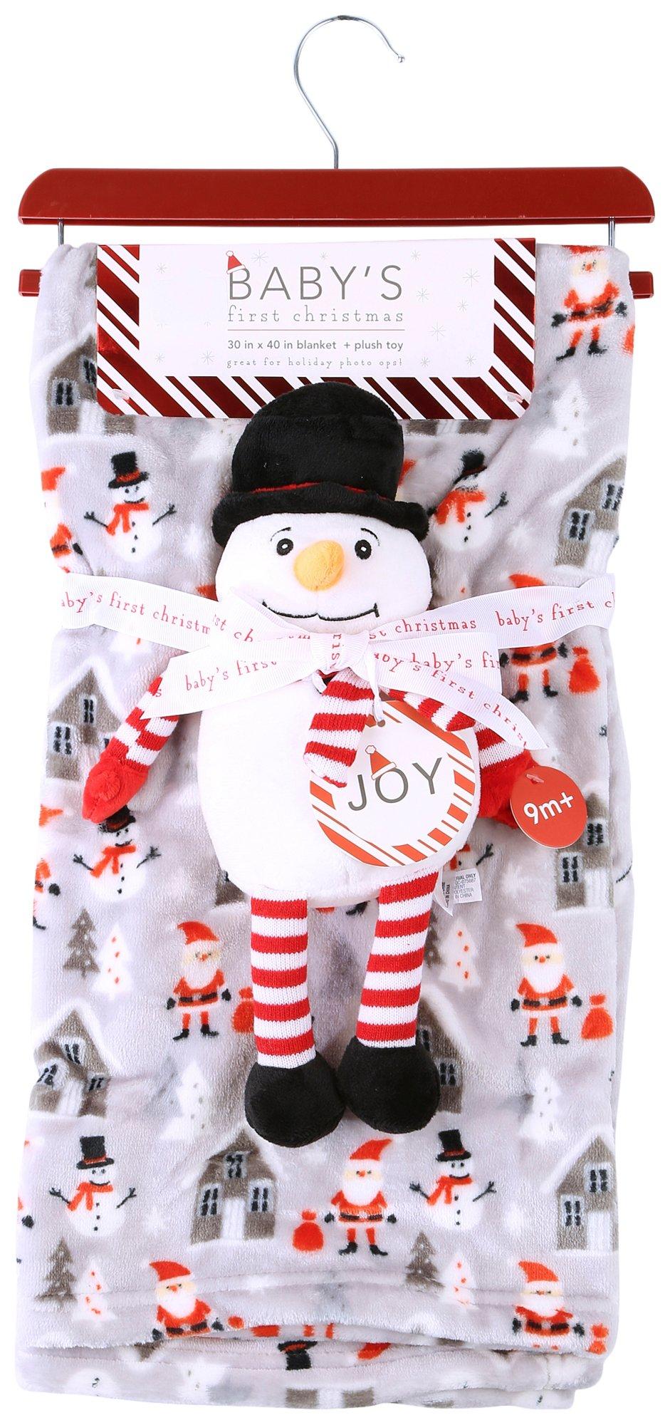 Snowman 30x40  Blanket Plus Snowman Plush Toy