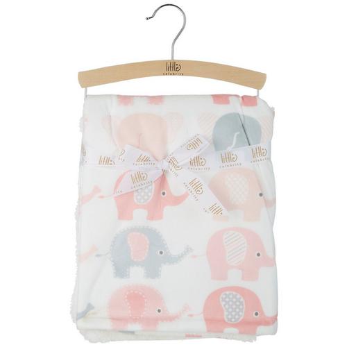 Little Celebrity Baby Girls Elephant Sherpa Blanket