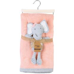 Baby 2-pk. 30in.x36in. Pink Blanket Elephant Plush Toy  Set