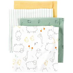 Carters Baby Boys 4-pk. Sheep & Stripe Flannel Blanket Set