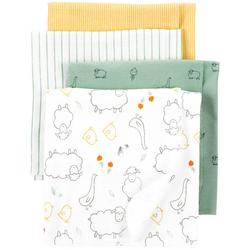 Baby Boys 4-pk. Sheep & Stripe Flannel Blanket Set