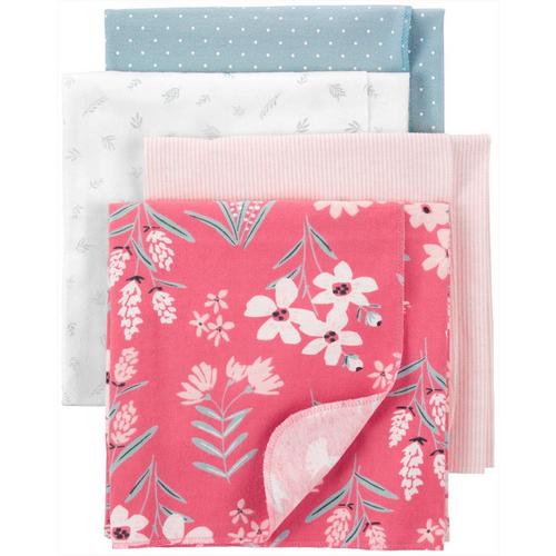 Carters Baby Girls 4-pk. Floral Flannel Blanket Set
