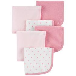 Baby Girls 6-pk. Solid & Dotted Wash Cloth Set