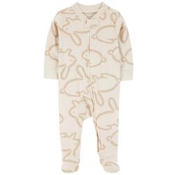 Baby Boys Bunny Print Footed Pajama