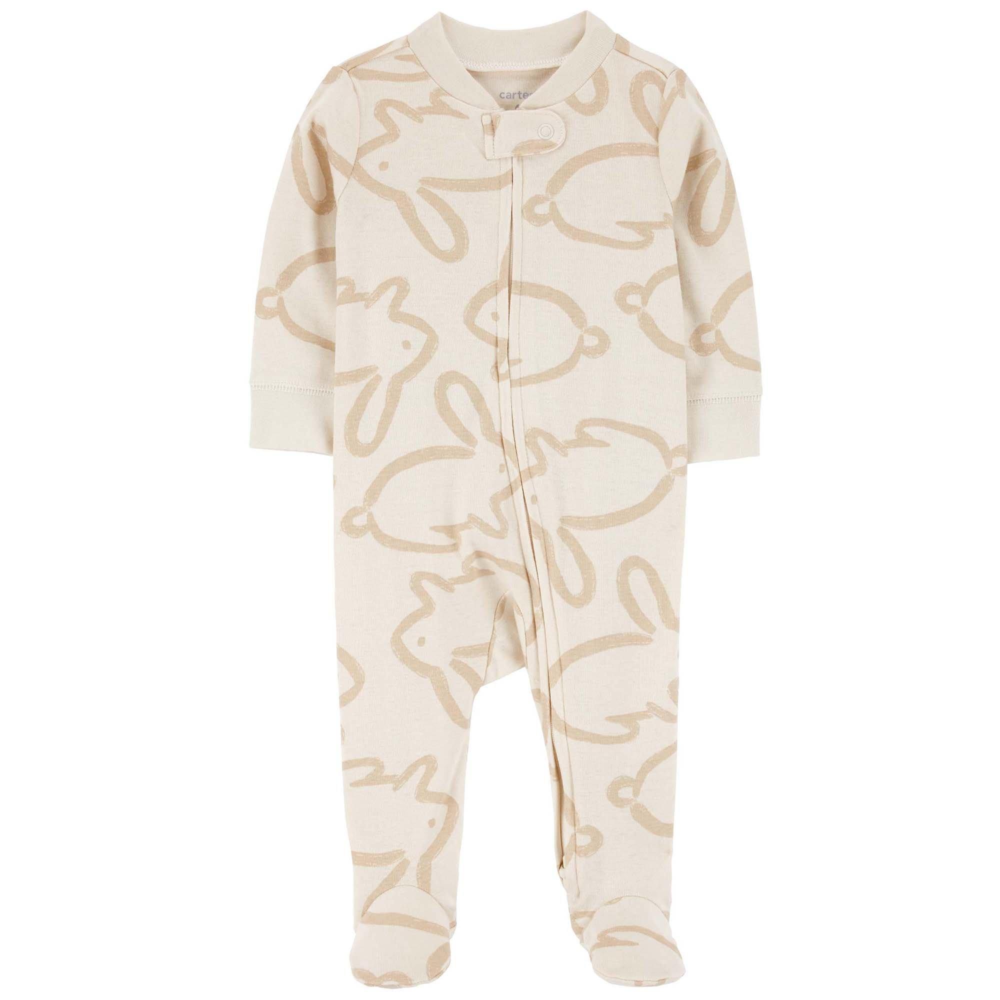 Baby Boys Bunny Print Footed Pajama