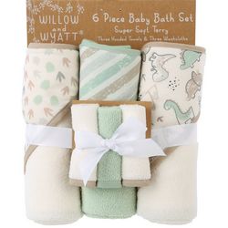 WILLOW And WYATT Baby 6-pc. Green Dino Soft Terry Bath Set
