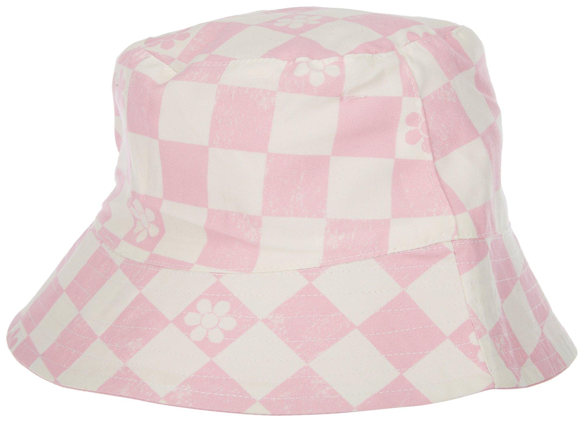 Baby Reversible Checkered & Solid Bucket Sun Hat