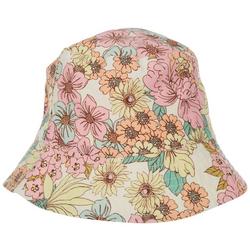 Baby 70'S Reversible Floral & Solid Bucket Sun Hat