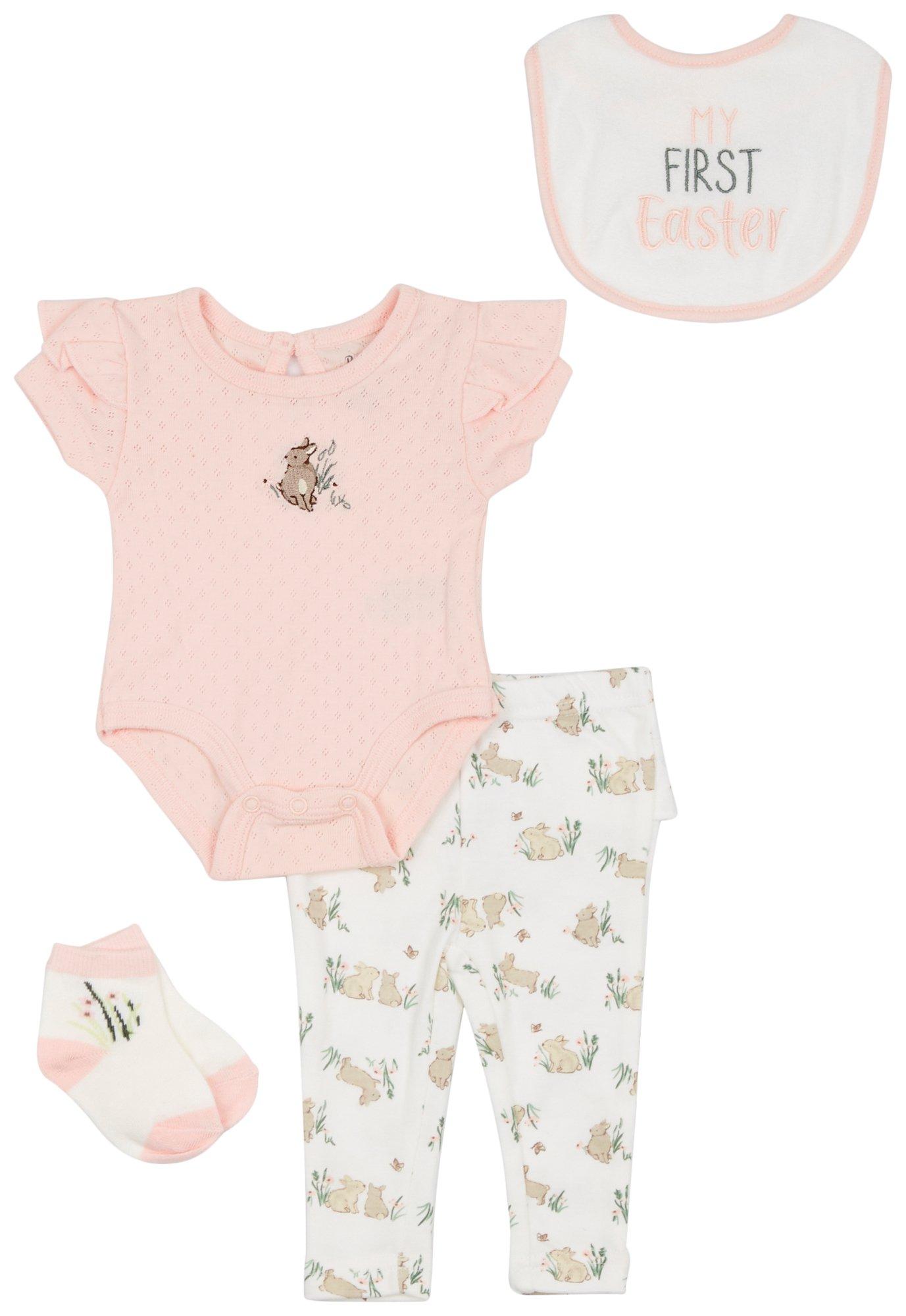Baby Girls 4-pc. My First Easter Creeper Pant