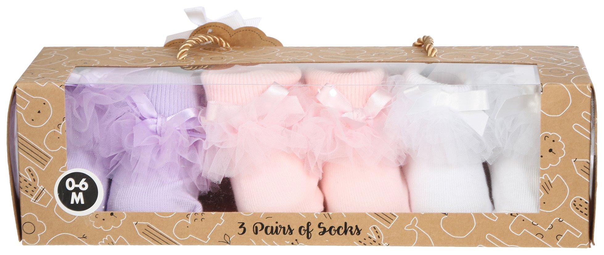 Baby Essentials Baby Girls Bow Floral Socks Collection
