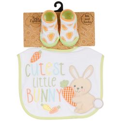 Baby Essentials Baby Girls 2-pc. Cutest Little Bunny Bib Set