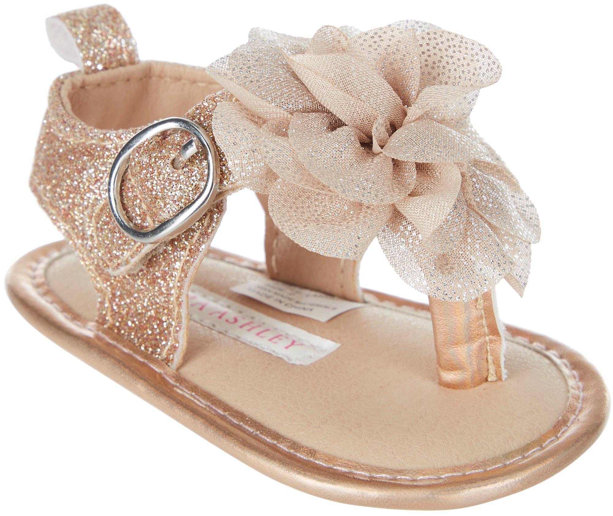 Laura Ashley Baby Girls Flower Sparkles Sandals