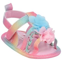 Toddler Girls Rainbow Floral Braided Sandals