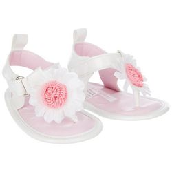 Toddler Girls White Pink Flower Sandals