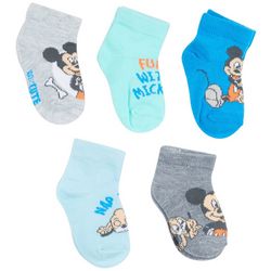 Mickey Mouse Bbay Boys 5-pk. Midcrew Print Socks