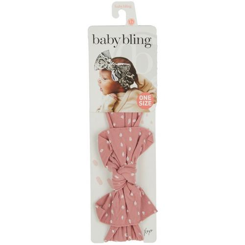 Baby Bling Girls Super Soft Patterned Knot Bow