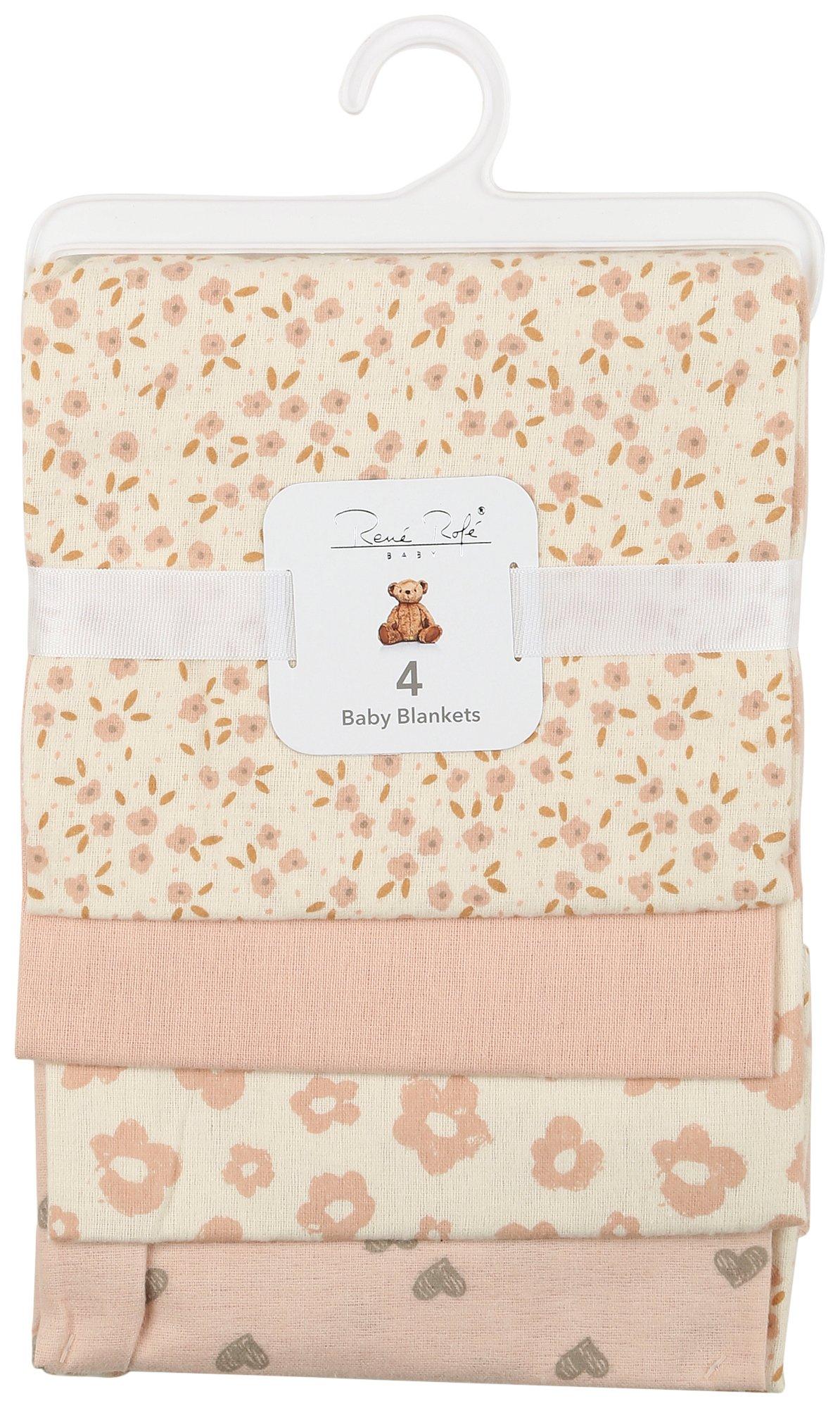 Baby 4 Pk. Printed Muted  Blankets