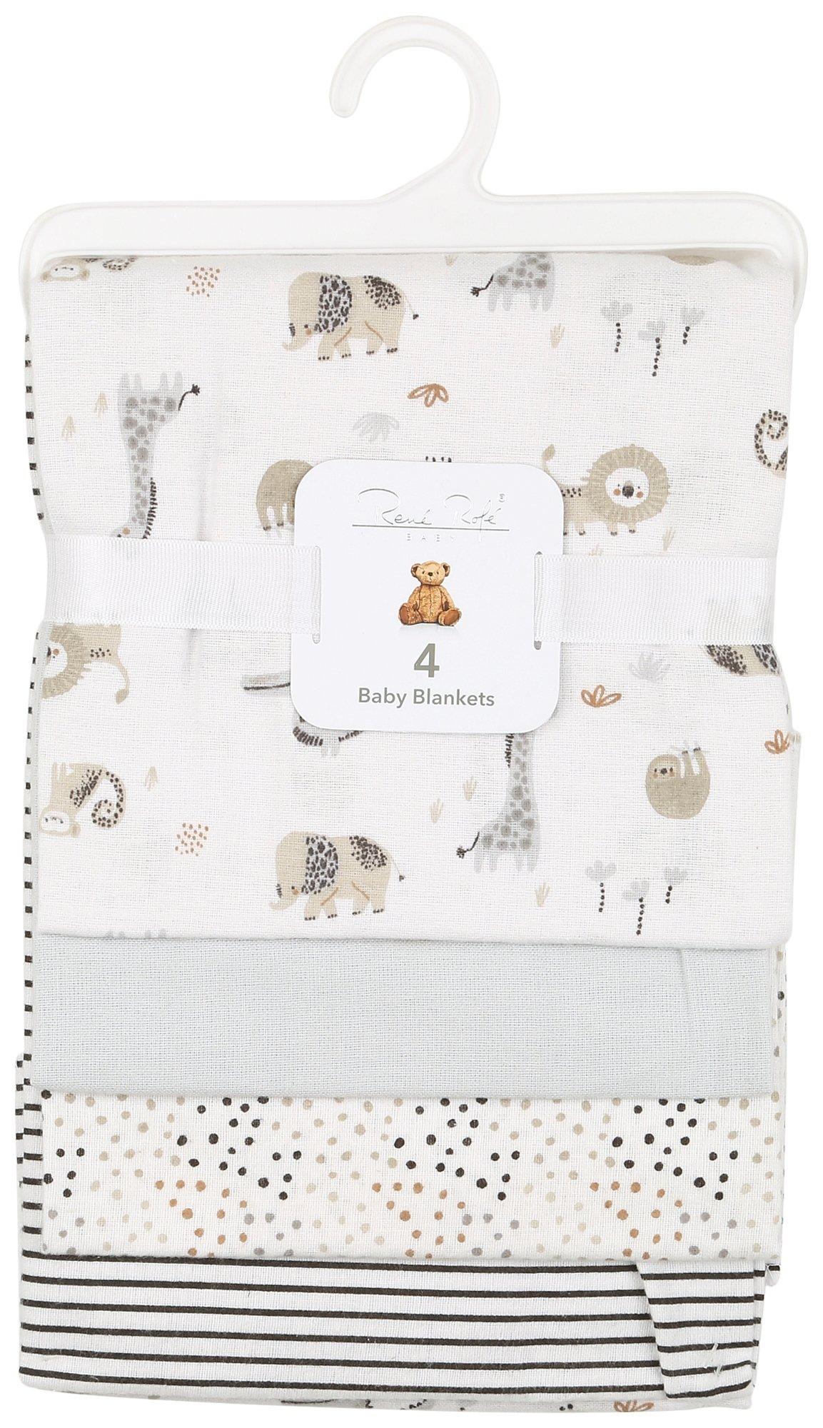 Rene Rofe Baby 4 Pk. Animal Print Blankets