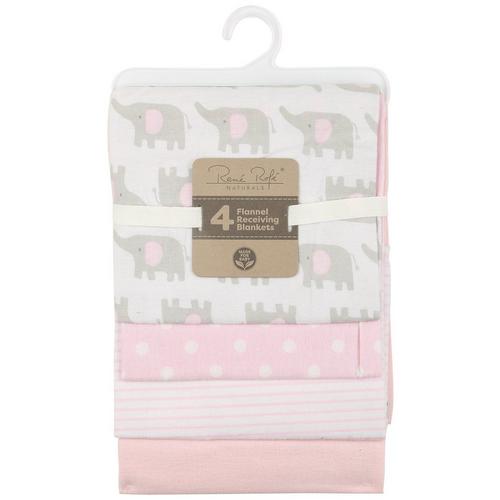 Rene Rofe Baby 4 Pk. Printed Elephant Blankets