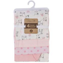 Rene Rofe Naturals Baby Girls 4-pk. Deer Flannel Blanket Set