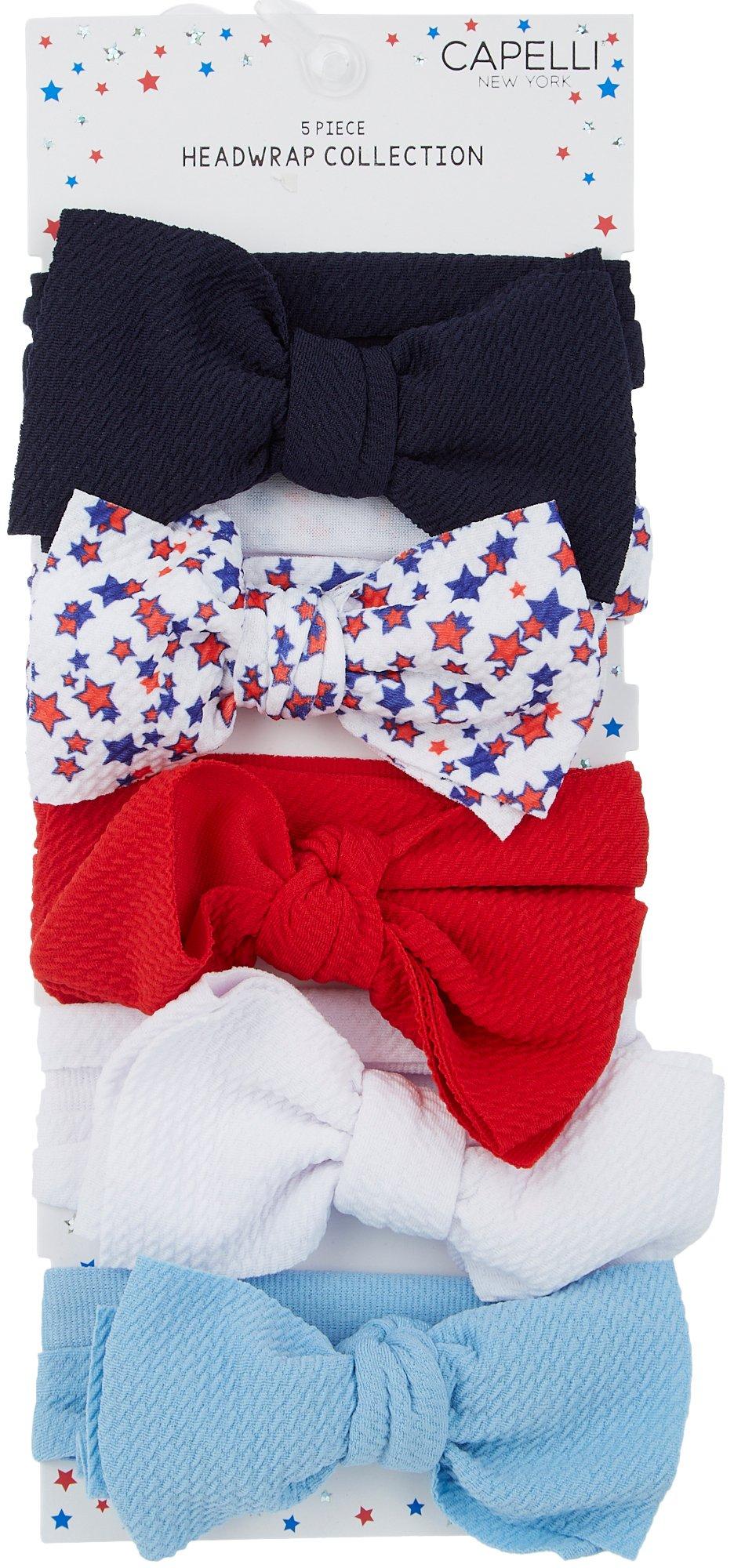 Capelli NY Girls 5pk Jumbo Americana Headwrap Collection