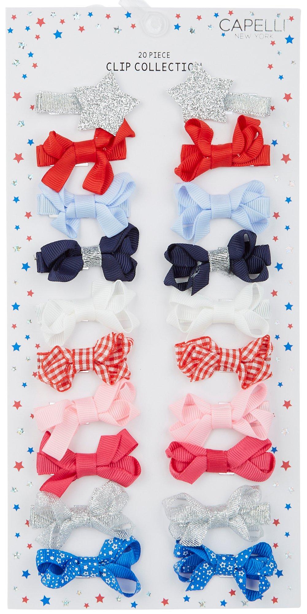 Girls 20pk Americana Clip Collection Set