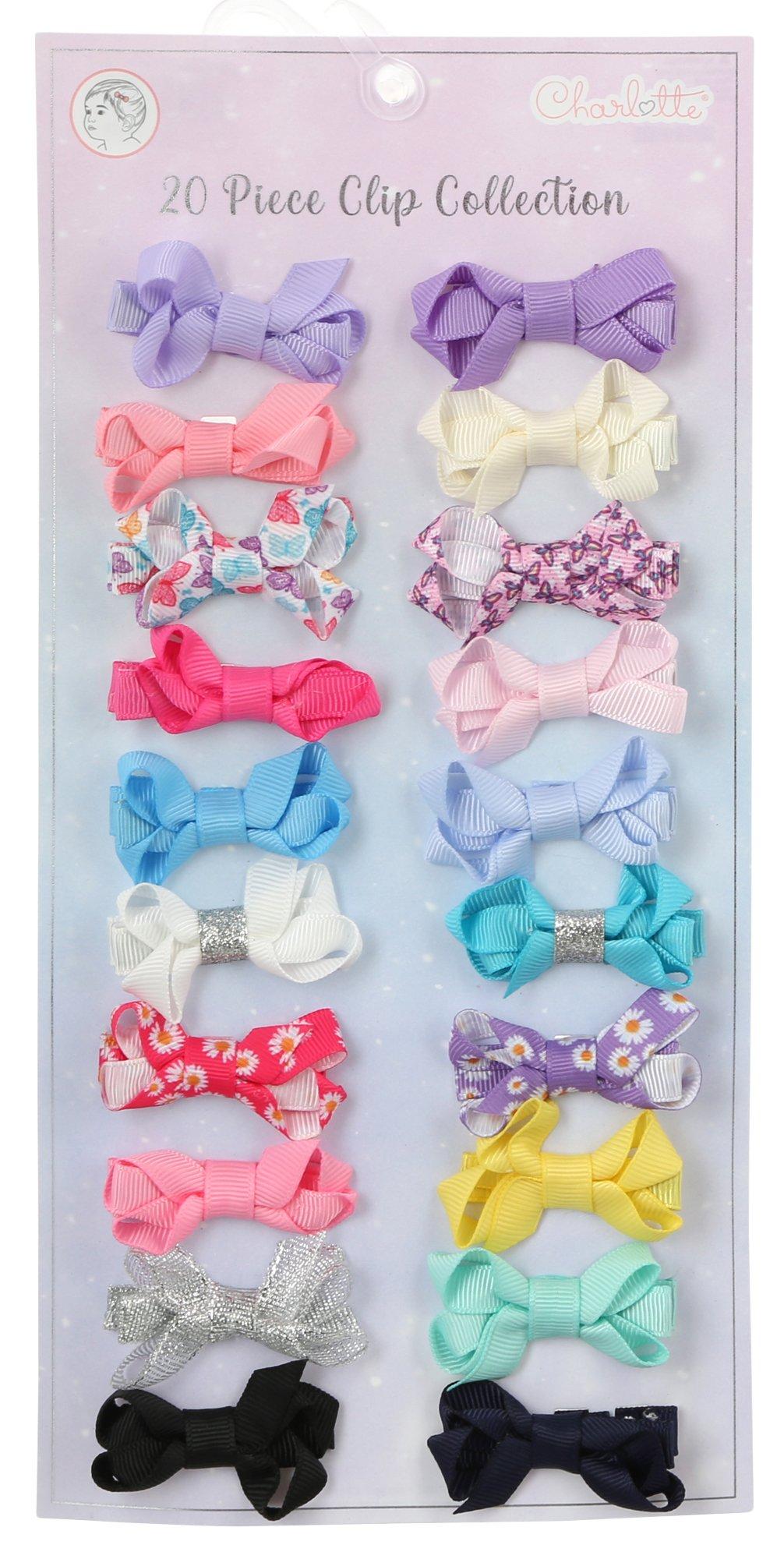 Girls 20pk Bows Printed  Bow Collection Set