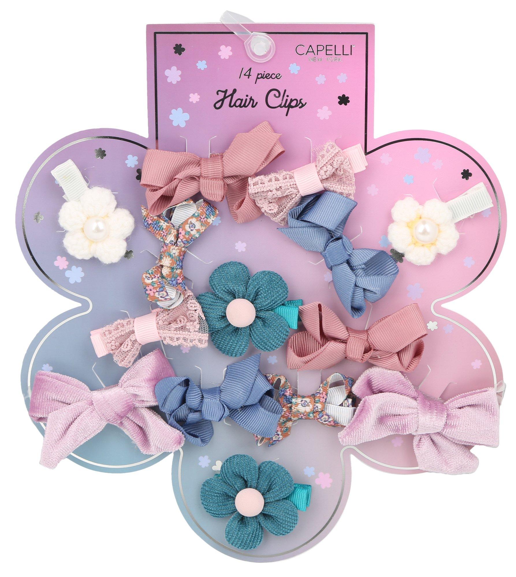 Girls 14pk. Flowers And  Bows Collection Set