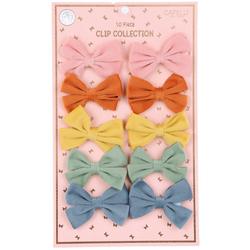 10-pk. Harvest Muted Bow Hair Clip Collection