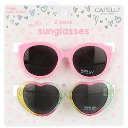 Capelli New York Baby Girls 2 Pk. Mini Cat eye Sunglasses