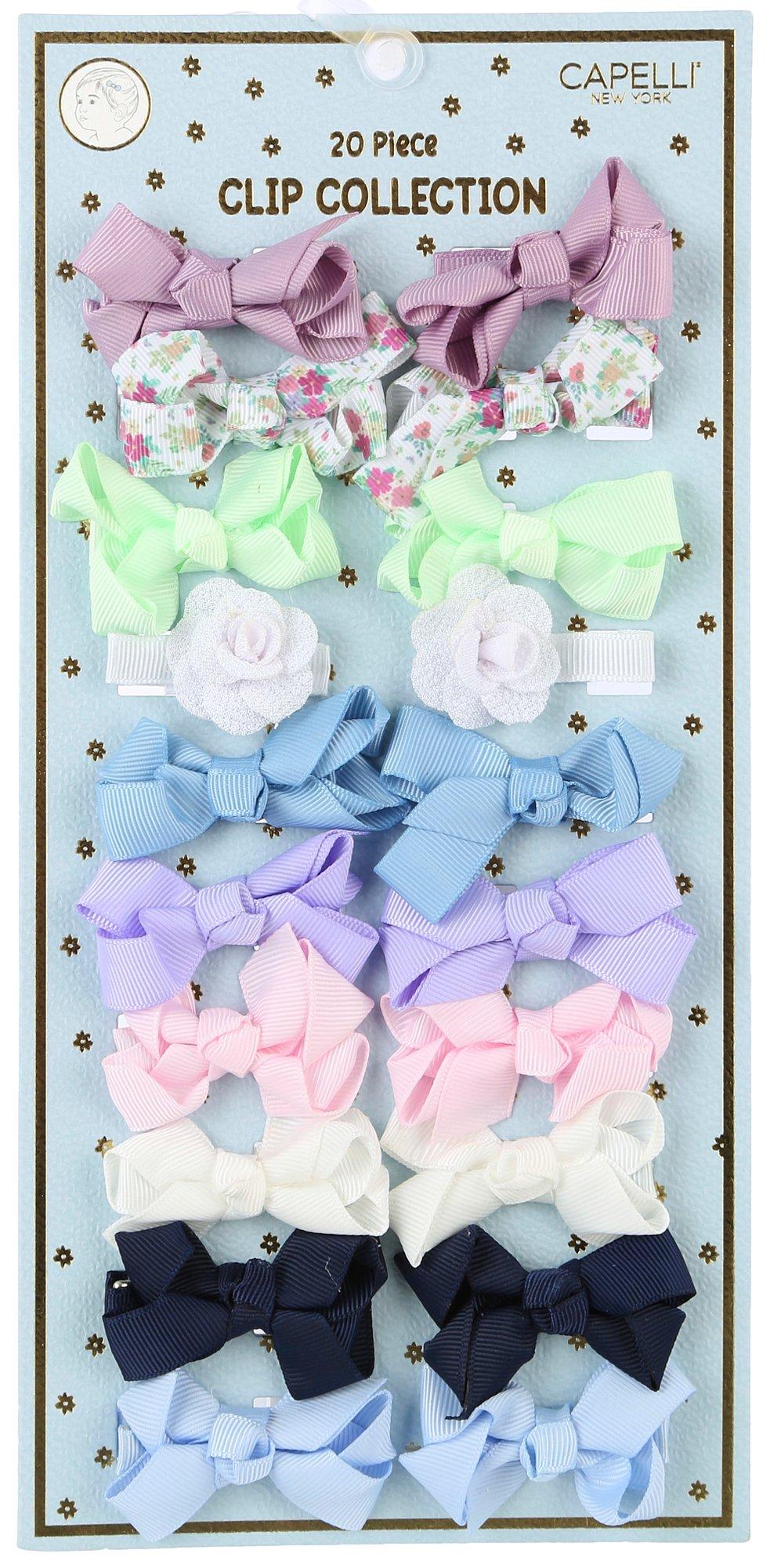 Capelli NY Girls 20pk. Assorted Bows Clip Collection