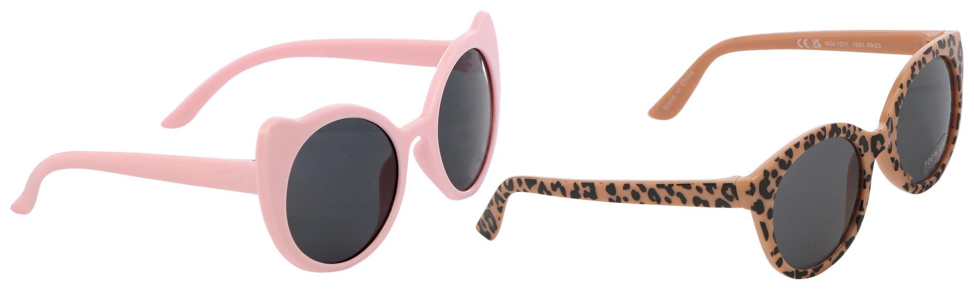 Capelli New York Baby Girls 2 Pk. Leopard Cat Sunglasses
