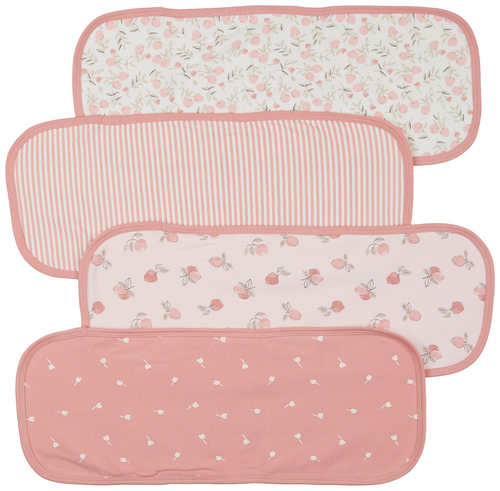 Baby 4 Pk Floral Terry Lined Burp Cloths
