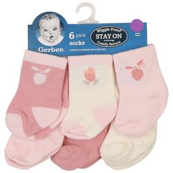 Baby Girls 6 Pk Wiggle Proof Floral Socks