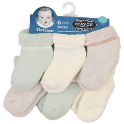Gerber Baby Boy 6 Pk Wiggle Proof Lined Socks